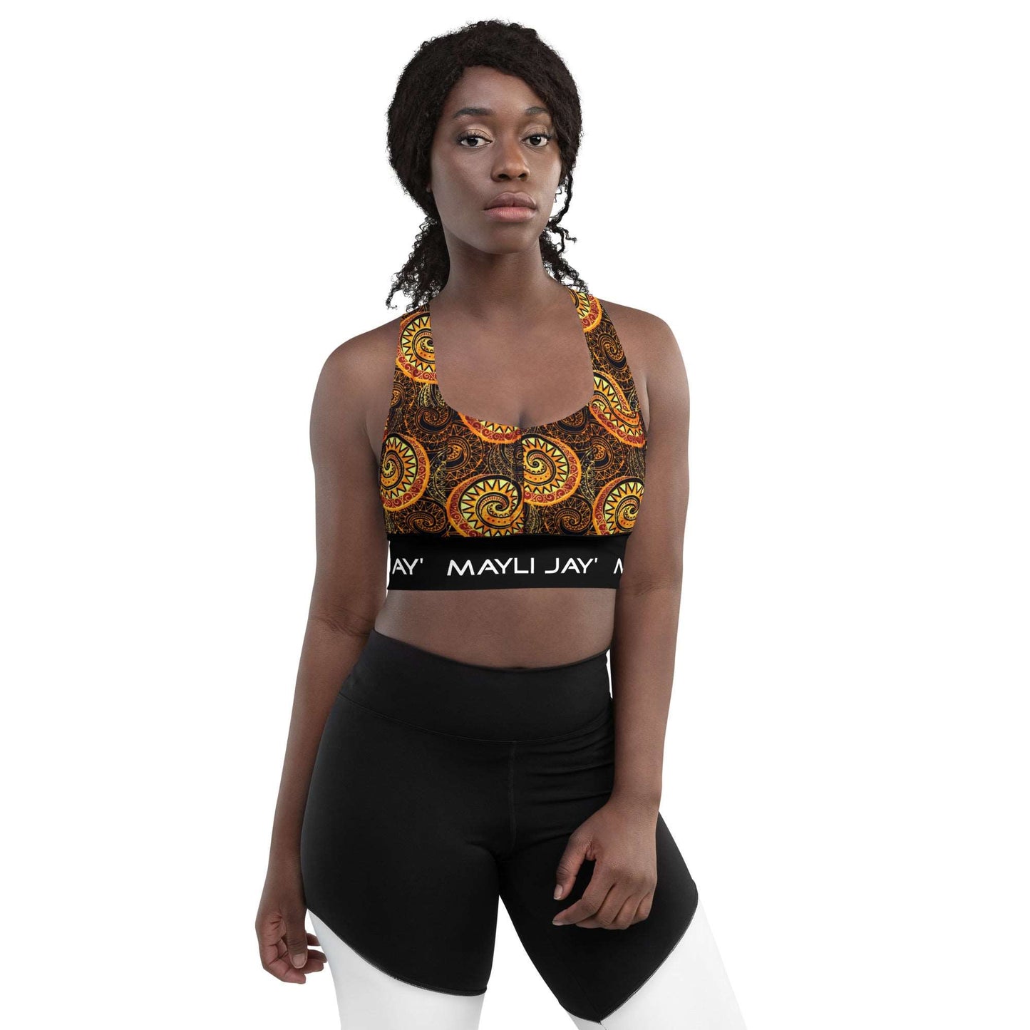 Brassière de sport longue motif wax