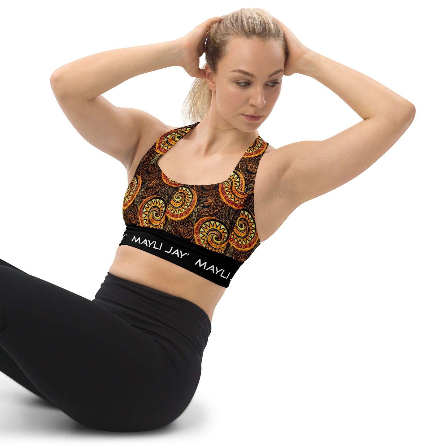 Brassière de sport longue motif wax