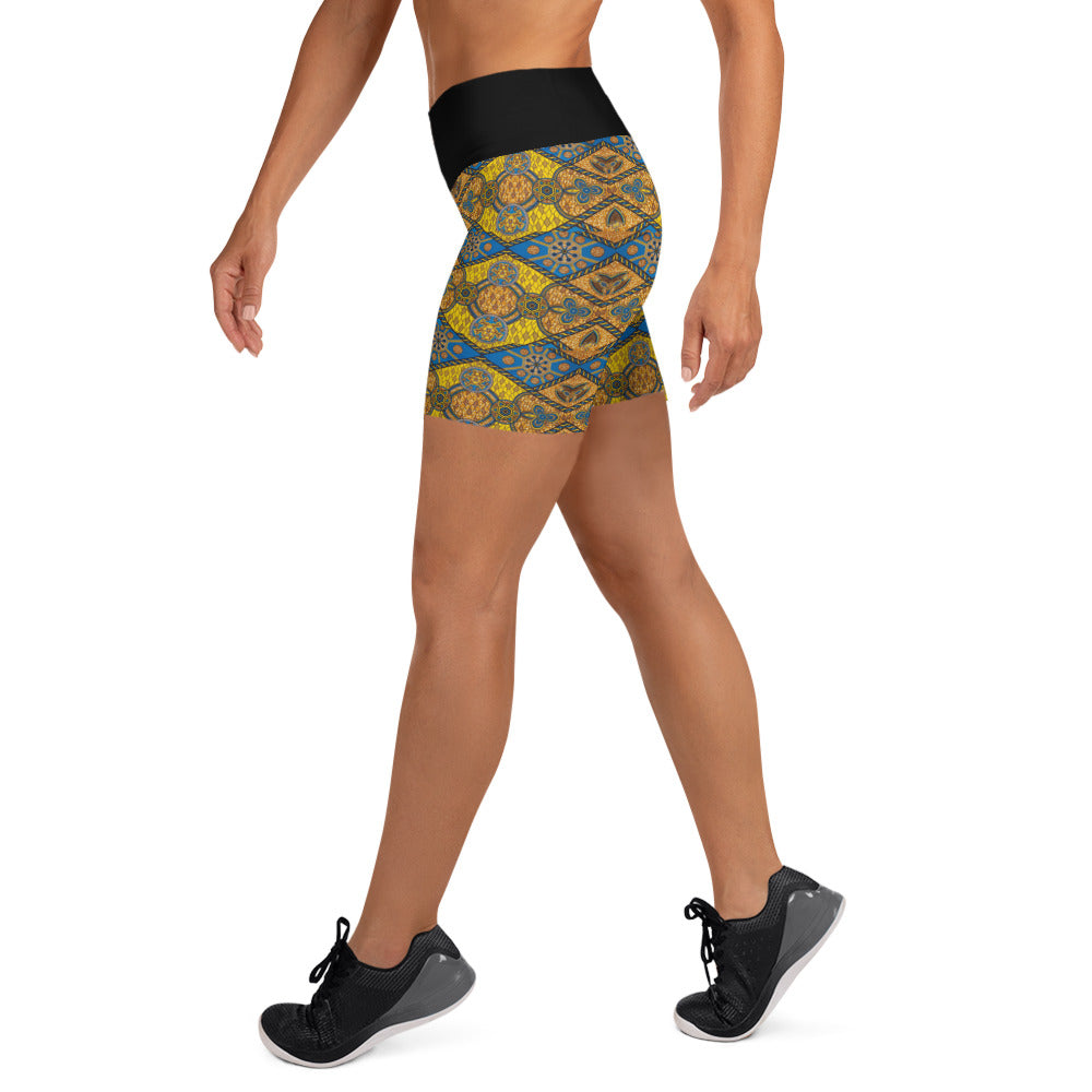 Short de sport motif wax africain