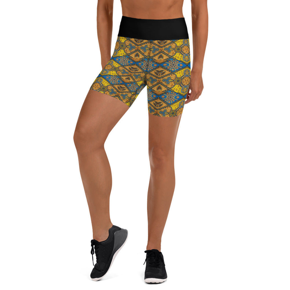 Short de sport motif wax africain