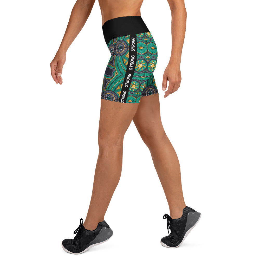 Short de sport motif wax africain