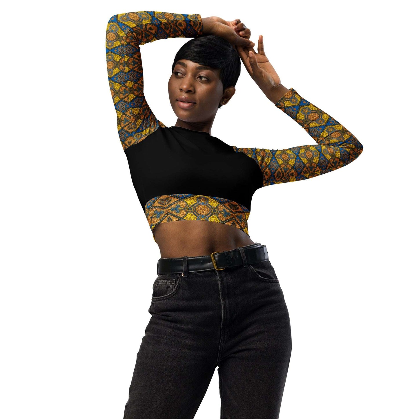 Crop top wax à manches longues en matières recyclées