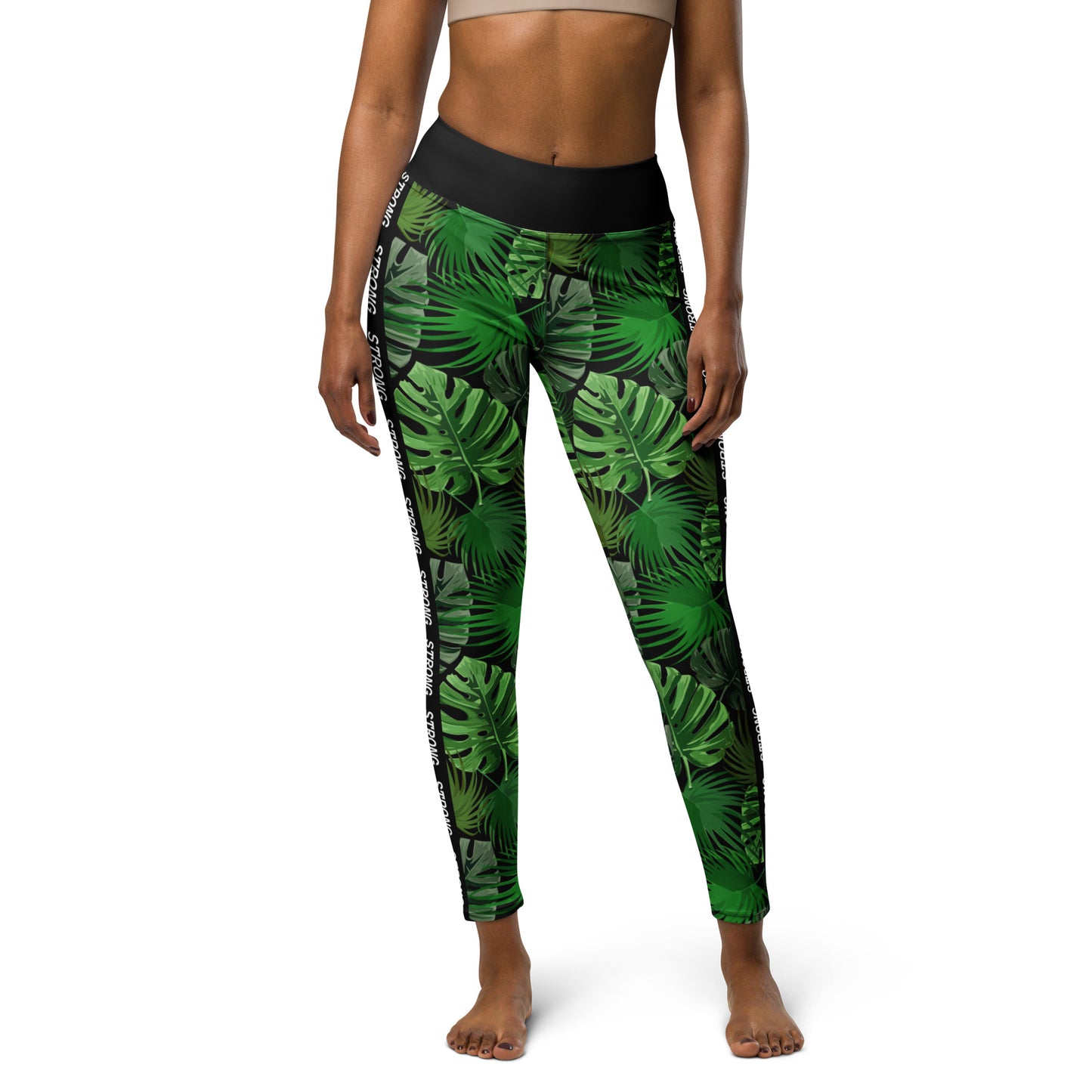 Legging de fitness imprimé tropical pour femme