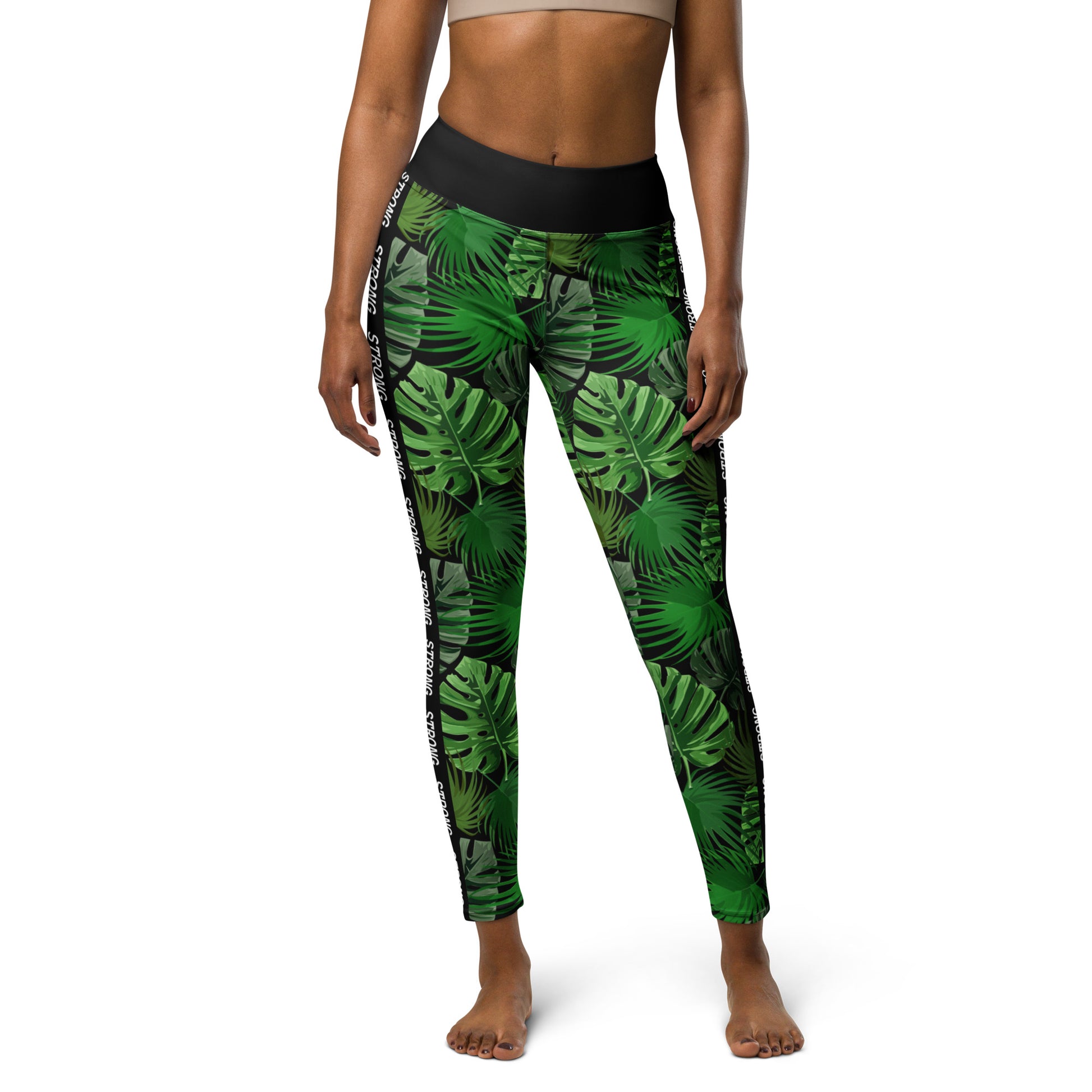 Legging de fitness imprimé tropical pour femme