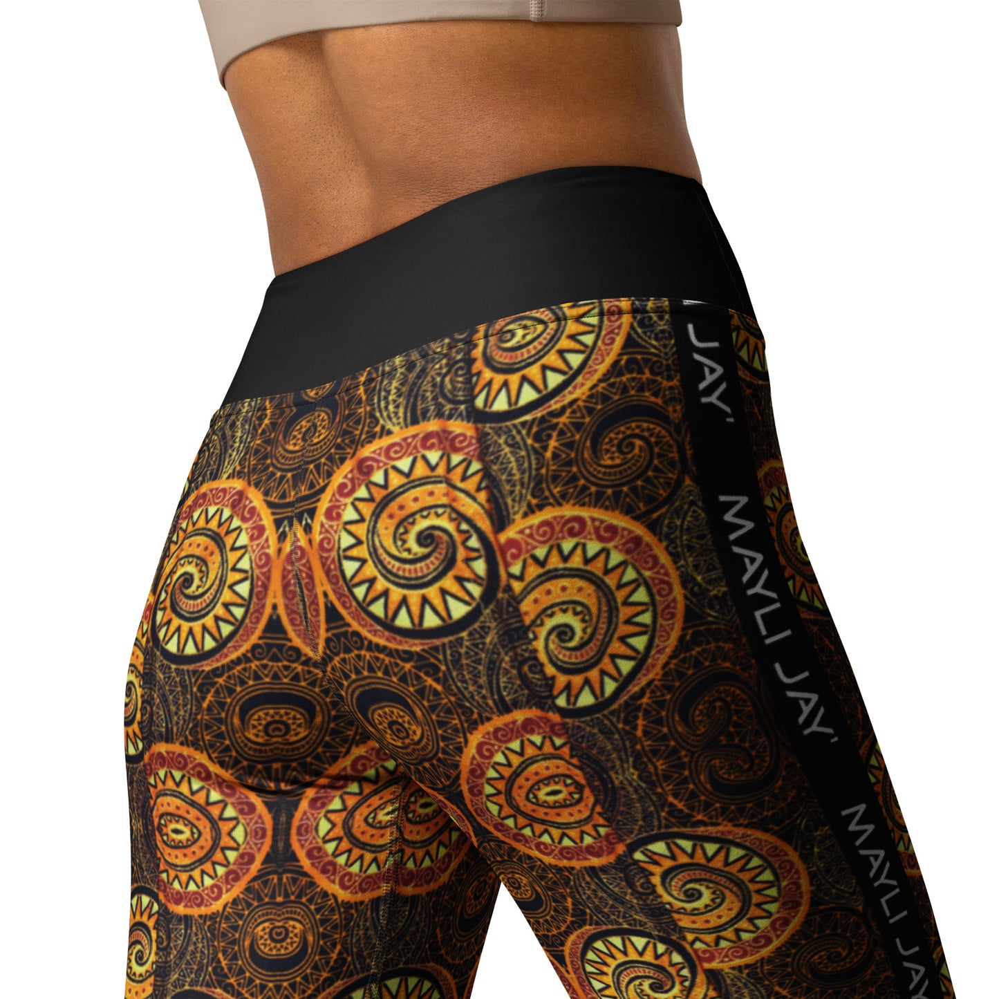 Legging de fitness imprimé wax pour femme