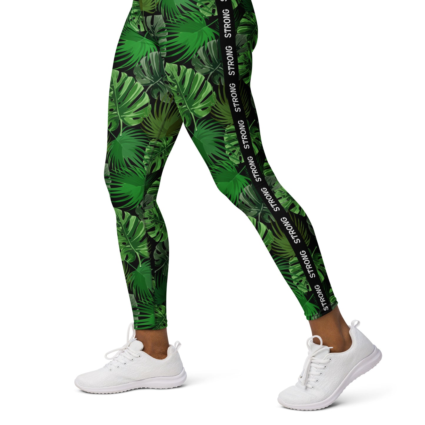 Legging de fitness imprimé tropical pour femme