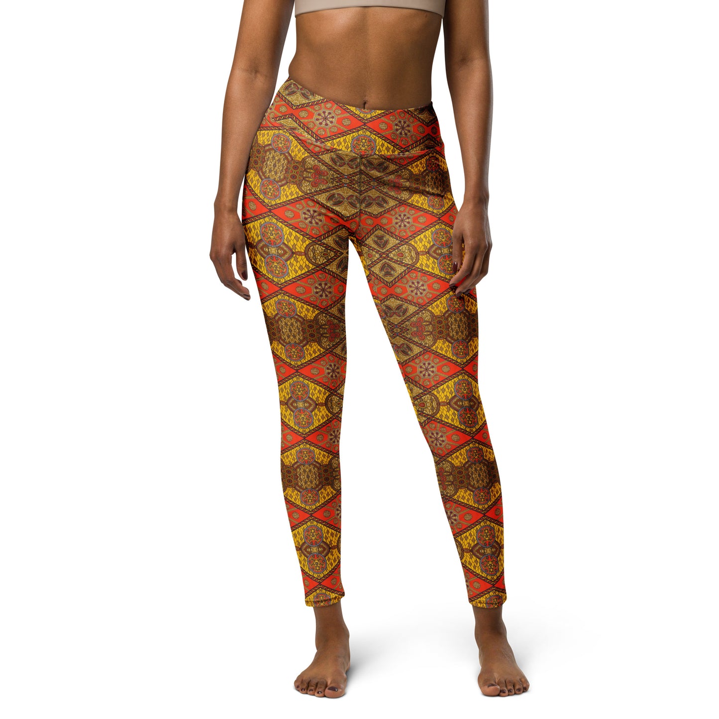 Legging de fitness imprimé wax pour femme 