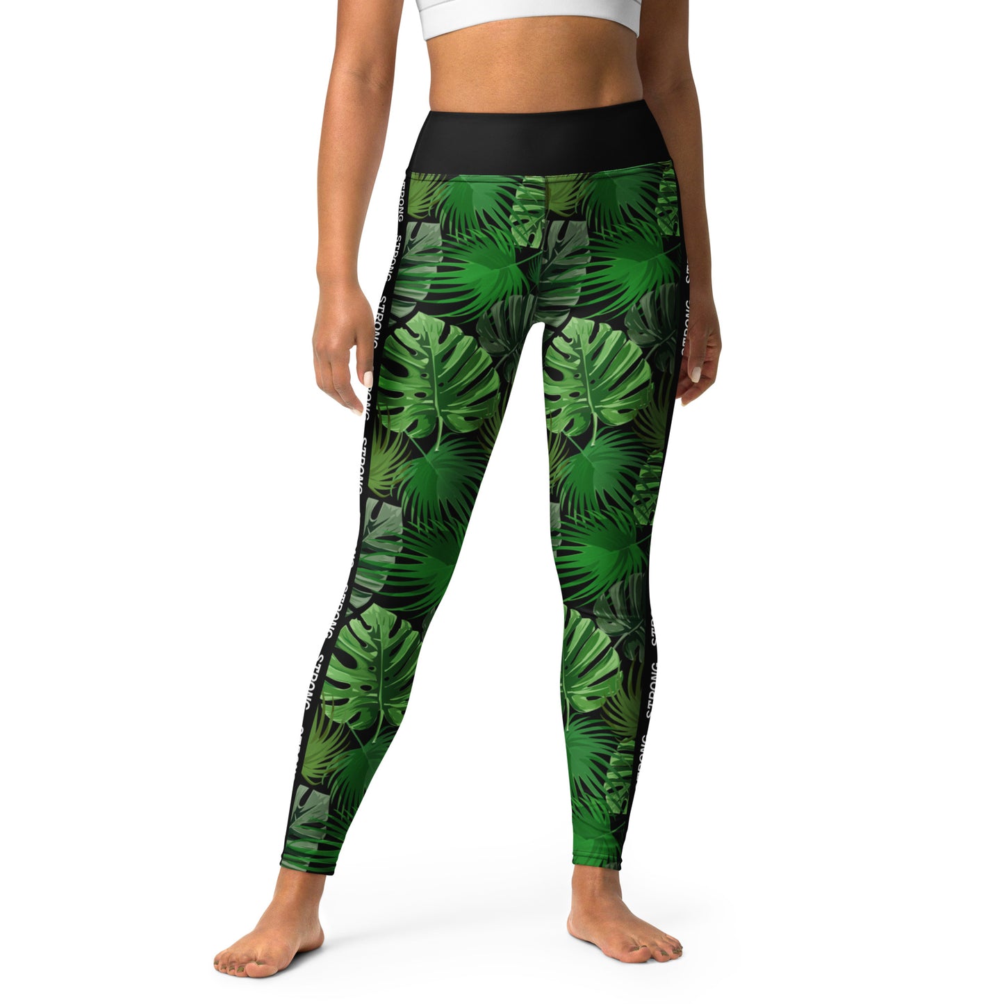 Legging de fitness imprimé tropical pour femme 