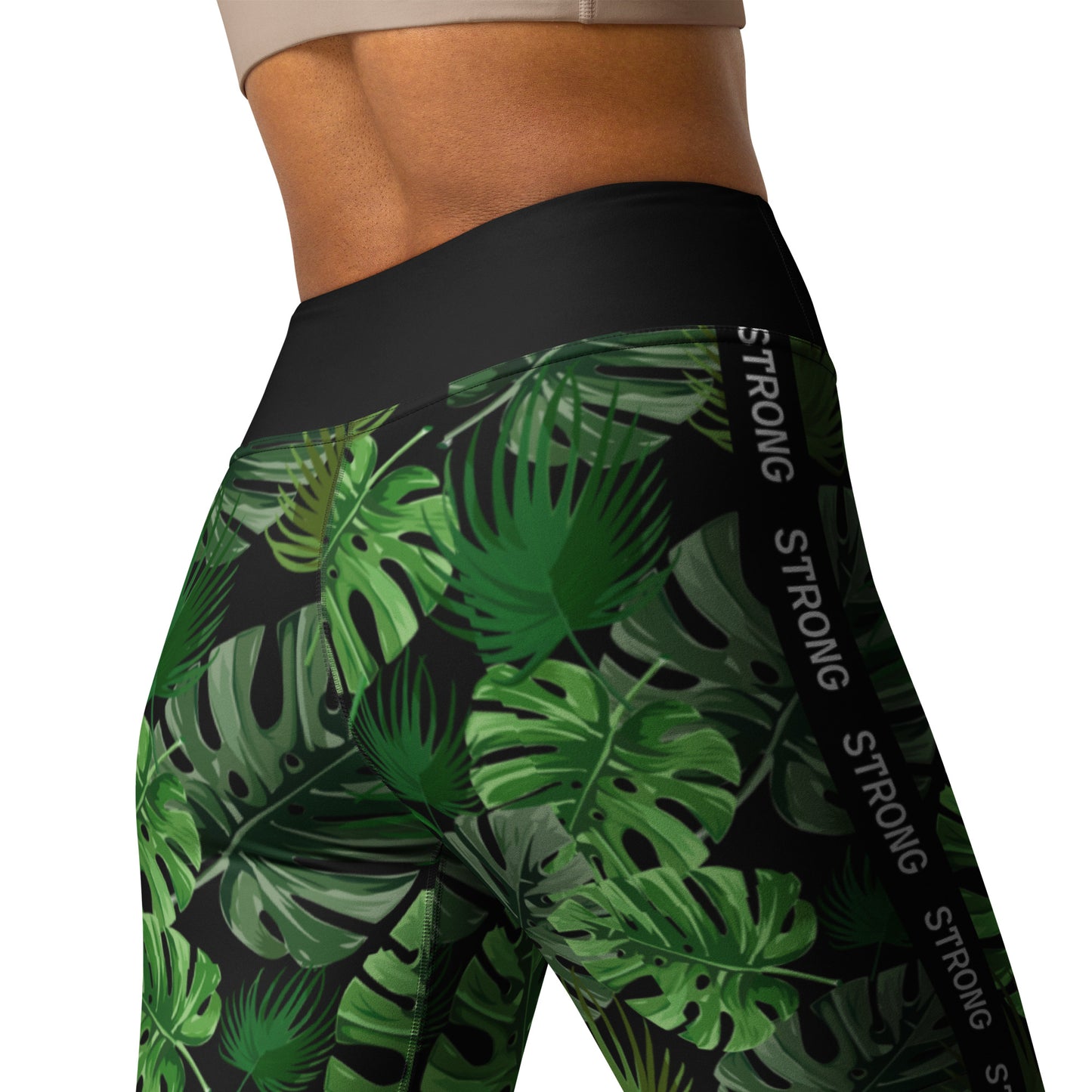 Legging de fitness imprimé tropical pour femme