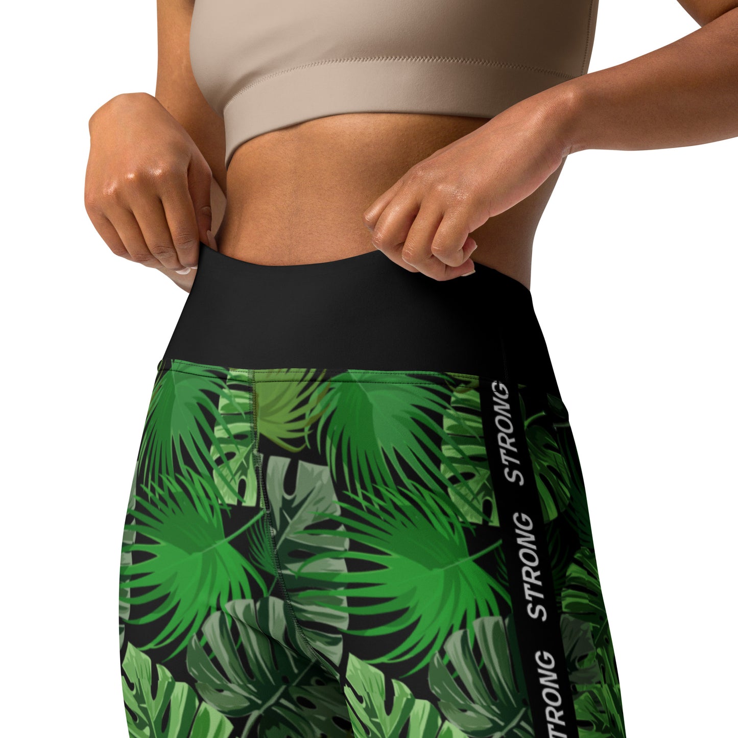 Legging de fitness imprimé tropical pour femme