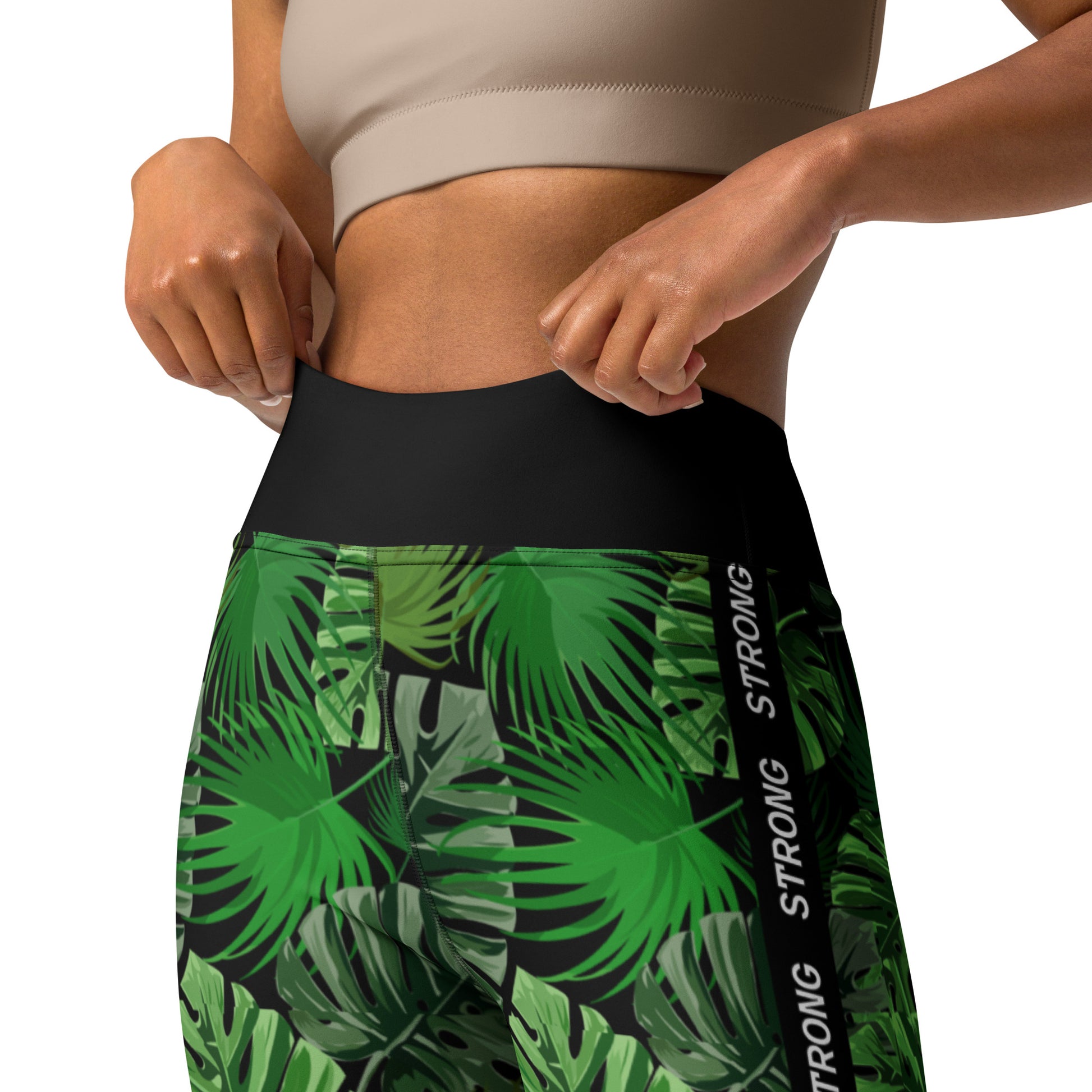 Legging de fitness imprimé tropical pour femme