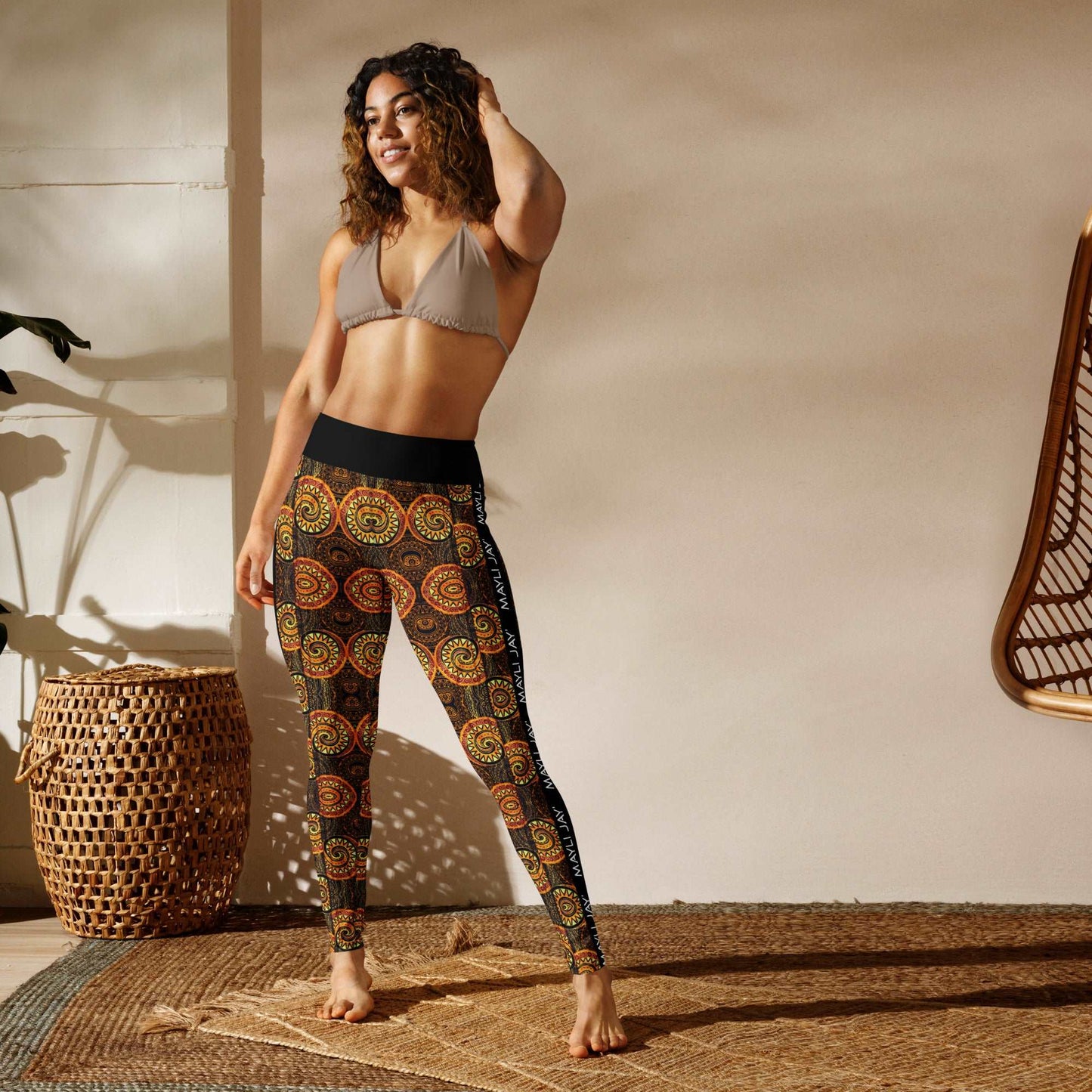 Legging de yoga imprimé wax pour femme