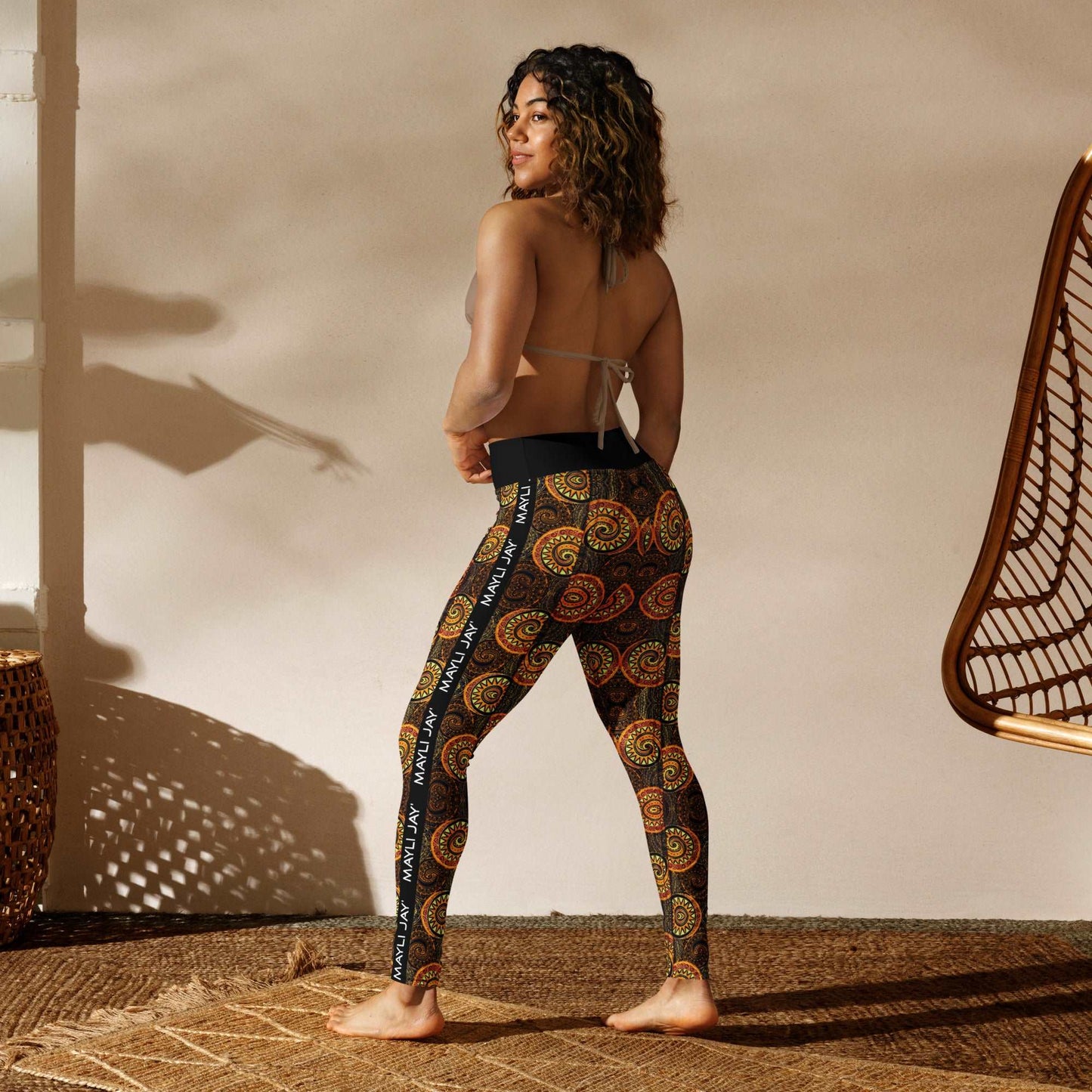 Legging de yoga imprimé wax pour femme