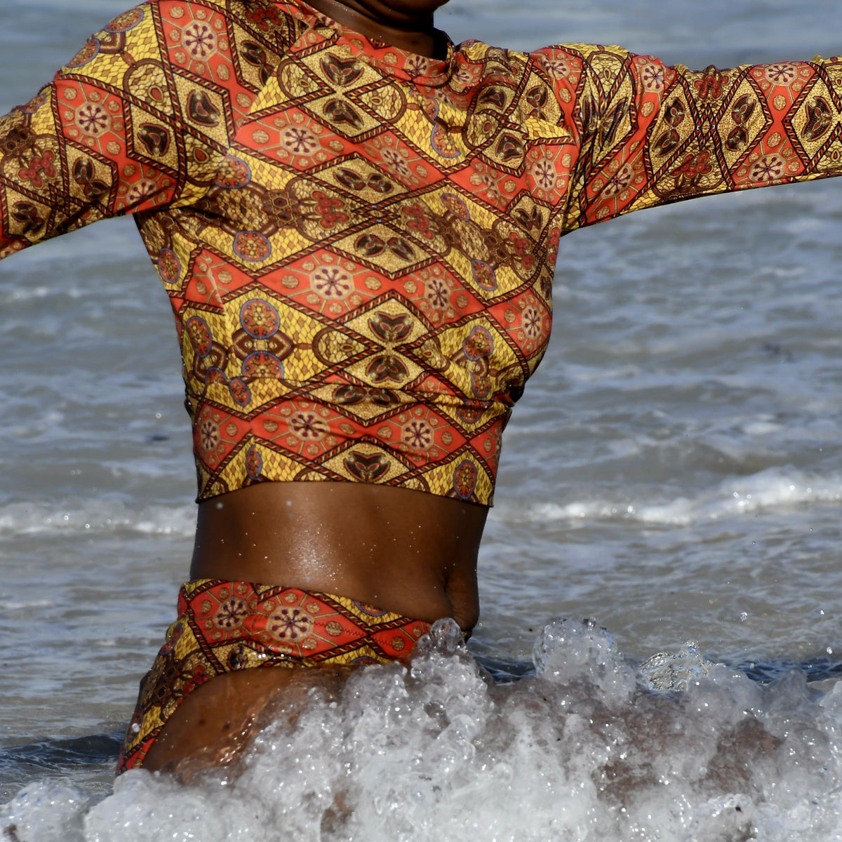 Crop Top recyclé | imprimé wax - ROYAL MAYLI JAY'